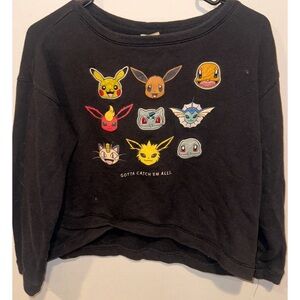Forever 21 Pokémon Long-sleeved Cropped Sweatshirt Top